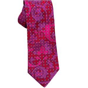 Paul Smith Tie Magenta Reds Floral Jacquard Silk Suit Summer Love